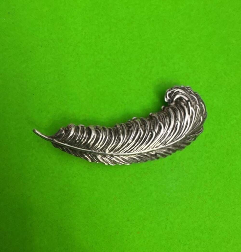 Vintage Beau Sterling Silver Feather Quill Brooch Pin